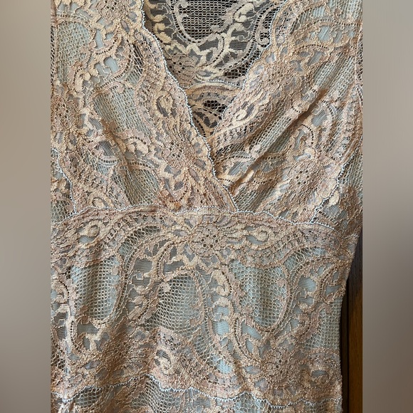 Vintage Kay Celine Bodycon Peach Lace Top Size Small NWOT New Condition - Picture 2 of 7